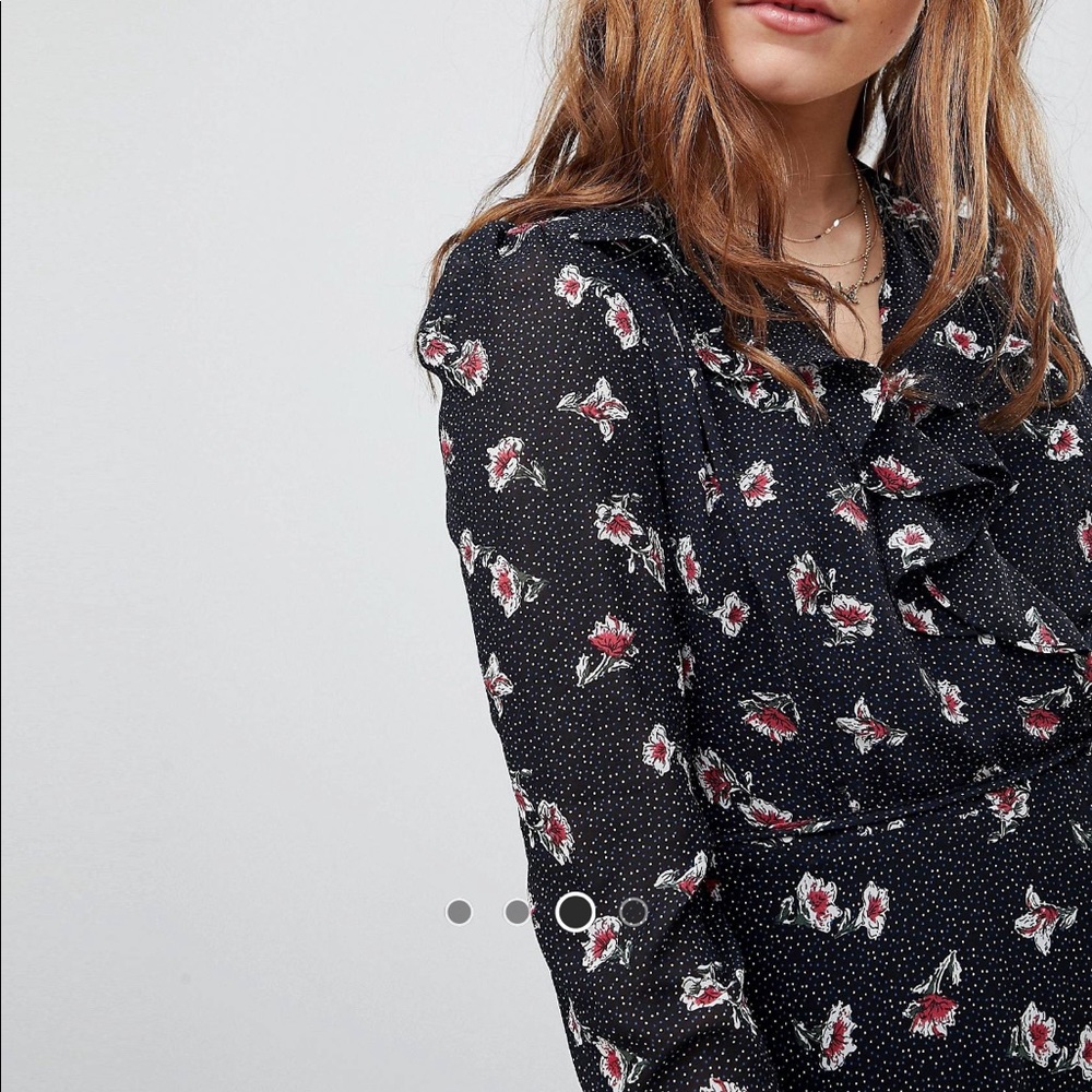 Glamorous Wrap Tea Dress With Ruffle In Print - Picture 8 of 9